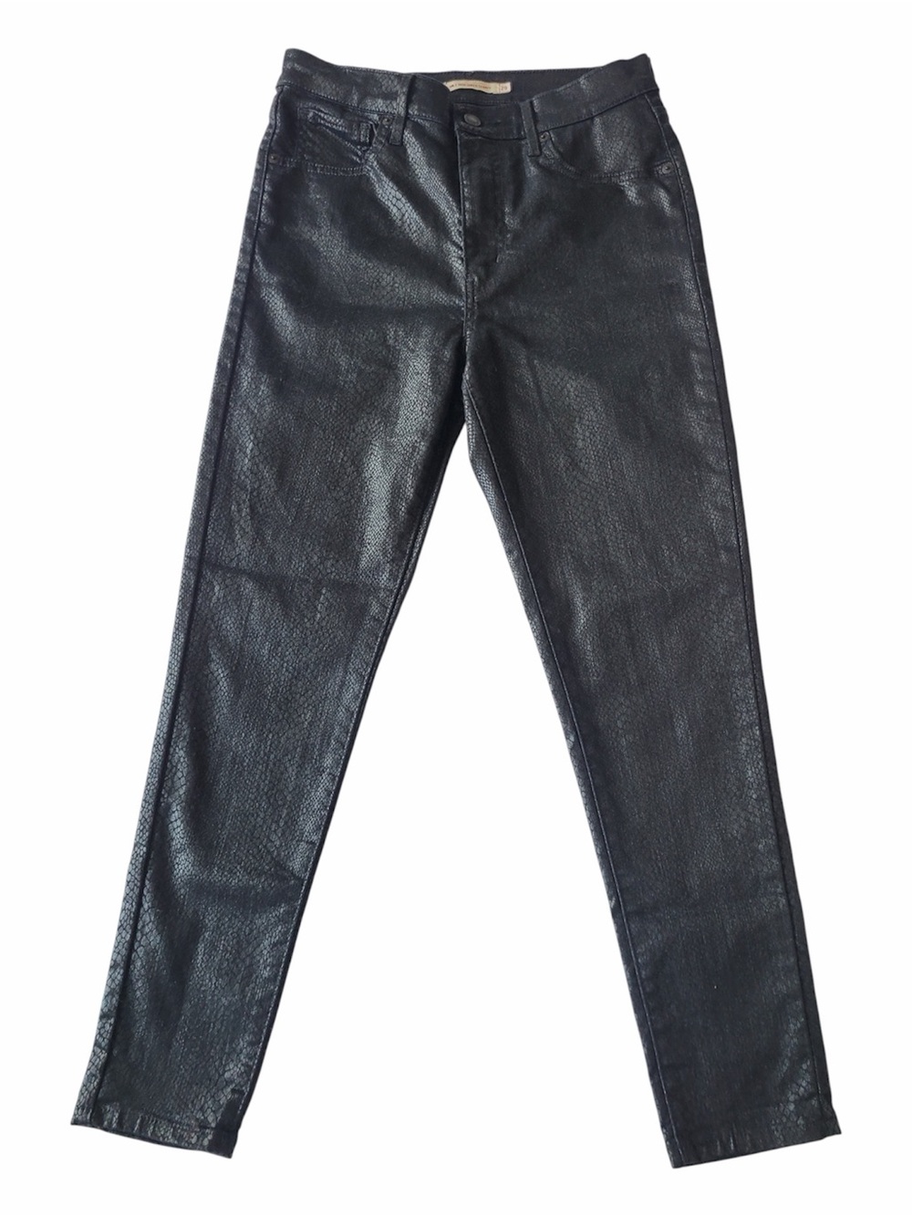 Levi's Premium denim Black Coated Mile High Super Skinny Jeans size 29